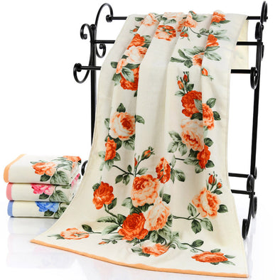 HAKOONA Roses Wreaths Floral Printed Large Bath Towel