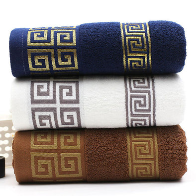 Luxury Premium Bath Towel Golden Thread Embroidery Cloud Pattern