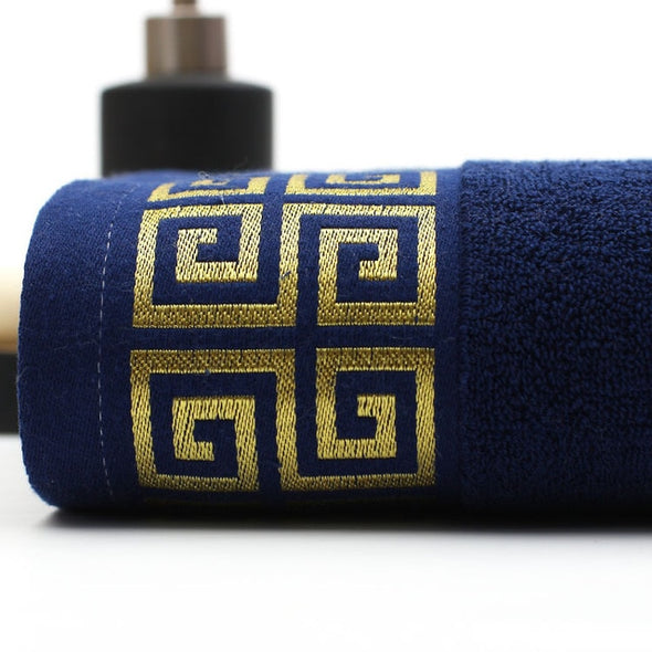 Luxury Premium Bath Towel Golden Thread Embroidery Cloud Pattern