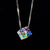 Rubik'S Cube Necklace Crystal Short Necklace