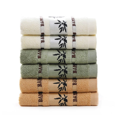 Bamboo Fiber Bath Beauty Face Hand Hotel Print Bamboo Leaf Cotton Towel