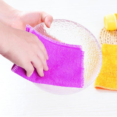 5pcs Washing Dish Cloth Anti Grease Bamboo Fiber