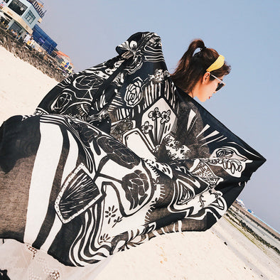 New HOT SALE! Silk travel  beach towel.Summer sunscreen scarf