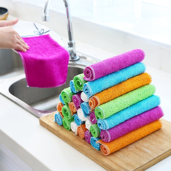 Dish Towel Cloth Bamboo Fiber Washing Magic