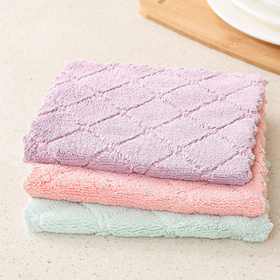 1pc Anti-grease Fiber Dishcloth Dishrag Duster