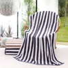 Men 100% Cotton Blue Brown Striped Bath Towel